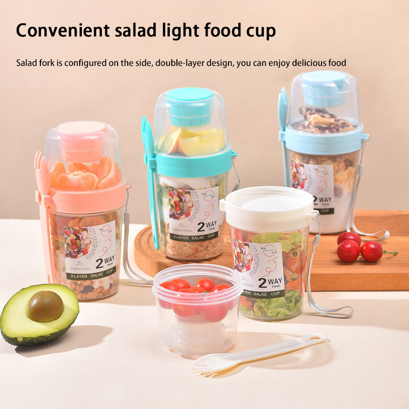 Baby Food On The Go - Taşınabilir Kahvaltılık Salata Kabı Kapaklı ve
