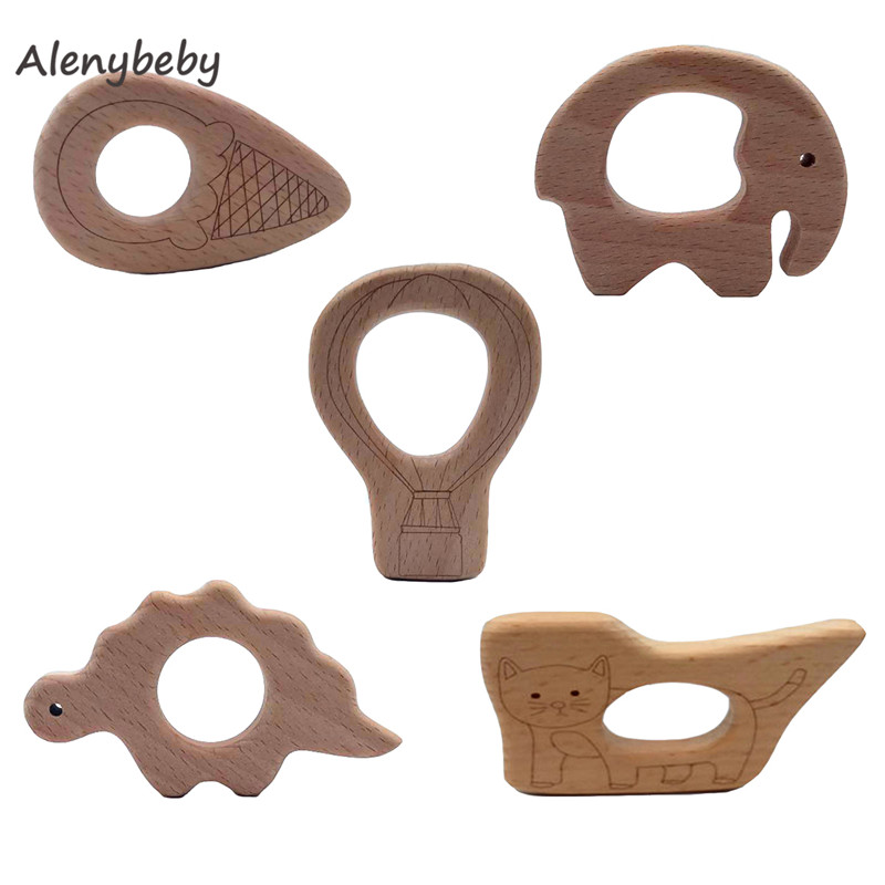 Baby Food Organic - Ahşap Diş Kaşıyıcı Karikatür DIY Ahşap