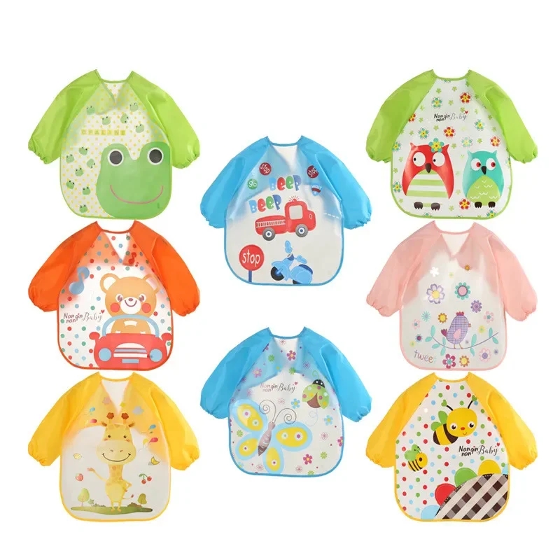 Baby Food Apron - Su geçirmez EVA Tam Kollu Bebek