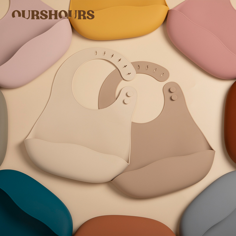 Baby Food Apron - Silikon bebek önlükler BPA ücretsiz düz